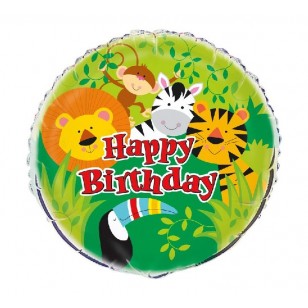 Jungle Friends Happy Birthday Balloon
